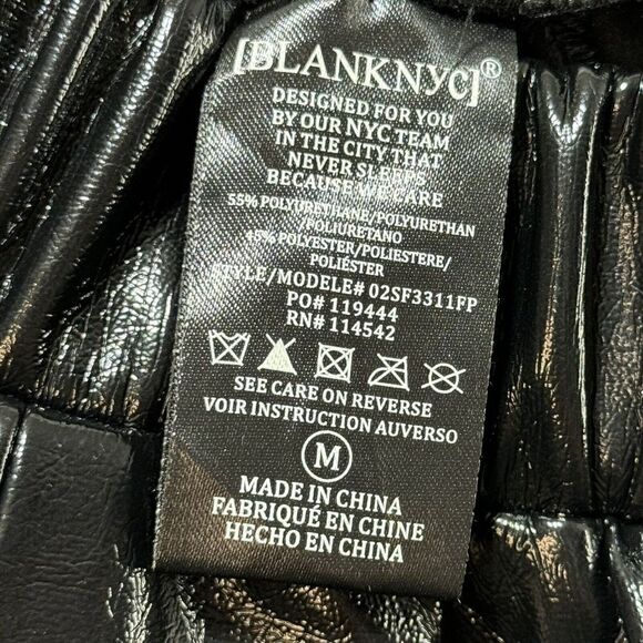 BlankNYC Black Pleather Wide Leg Pants Women's Medium Pull On High Rise Trousers - Picture 12 of 16